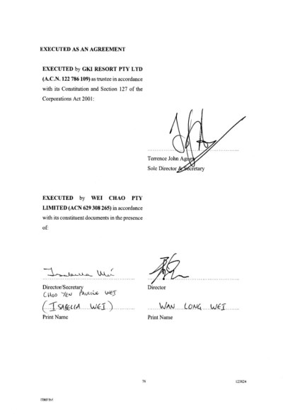 律師提出契約影本證實,魏朝公司當初確有與澳洲政府進行大克佩爾島的交易。 律師提出契約影本證實,魏朝公司當初確有與澳洲政府進行大克佩爾島的交易。