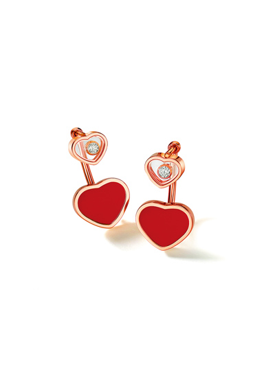 蕭邦Happy Hearts 系列耳環，10萬800元。（CHOPARD提供）