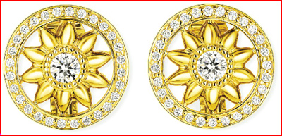 海瑞溫斯頓Winston Gates系列18K黃金環型花飾耳環。（Harry Winston提供）