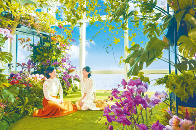 台北101 89樓祕境花園觀景台，邀請凌宗湧大師，策畫推出「蕨美之蘭」年度特展。（台北101提供）