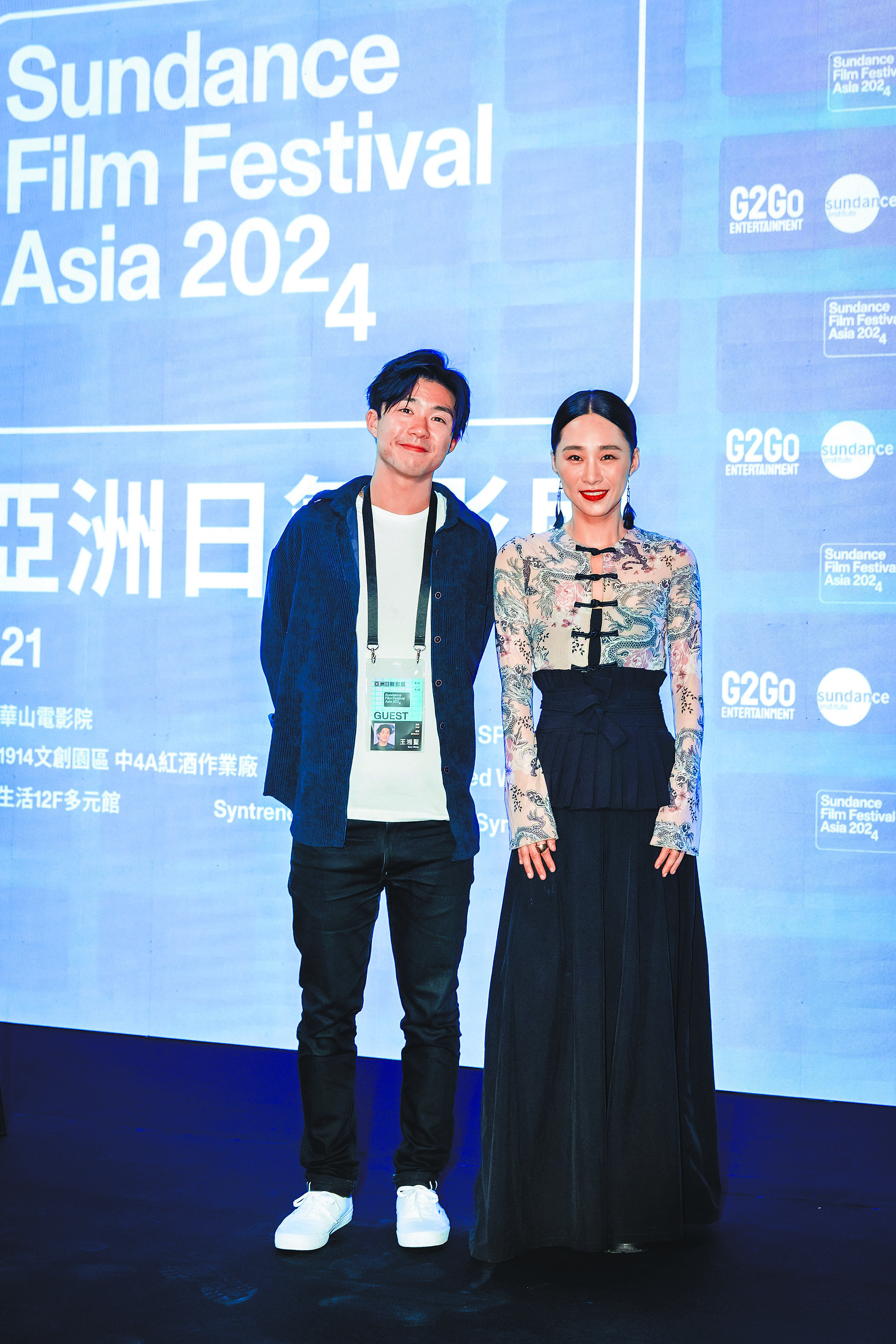 導演王湘聖(左)和吳可熙20日出席亞洲日舞影展開幕記者會。
(亞洲日舞影展提供) image