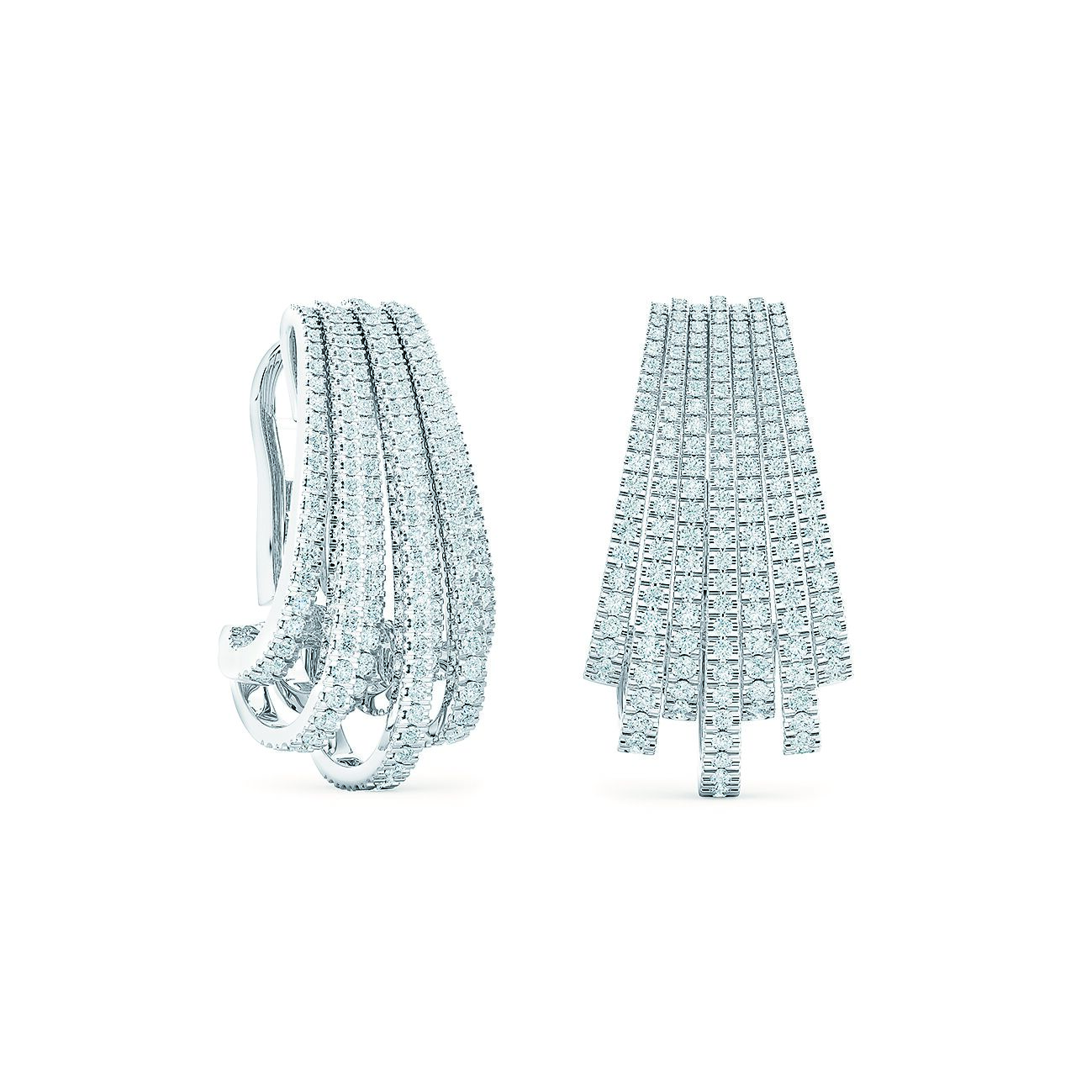 De Beers Classic系列白K金五行鑽石耳環,49萬2000元。(De Beers提供) De Beers Classic系列白K金五行鑽石耳環,49萬2000元。(De Beers提供)