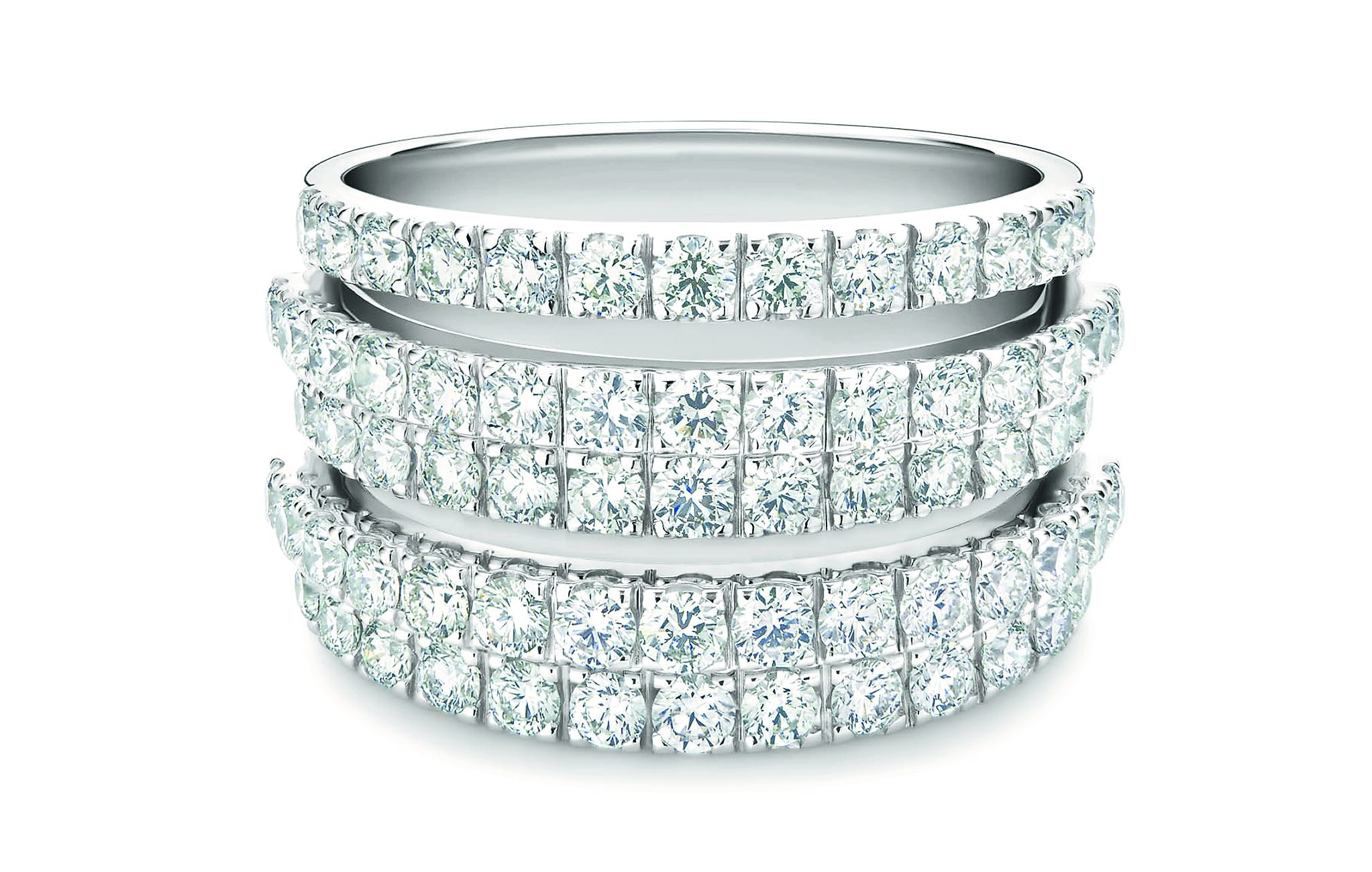 De Beers Classic系列白K金五行鑽石戒指,47萬2000元。(De Beers提供) De Beers Classic系列白K金五行鑽石戒指,47萬2000元。(De Beers提供)