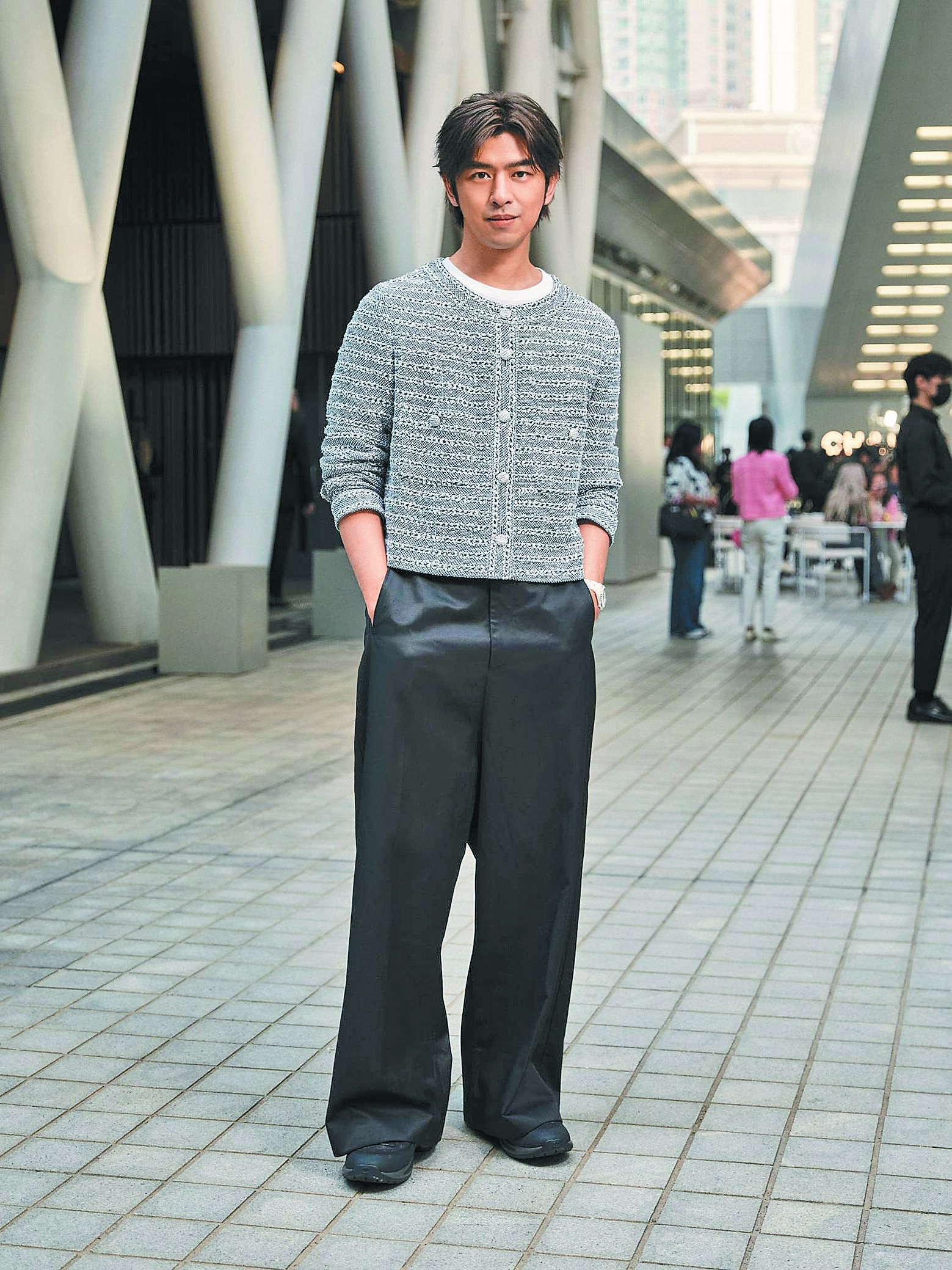 男星陳柏霖現身CHANEL香港度假系列大秀活動。(CHANEL提供) 男星陳柏霖現身CHANEL香港度假系列大秀活動。(CHANEL提供)