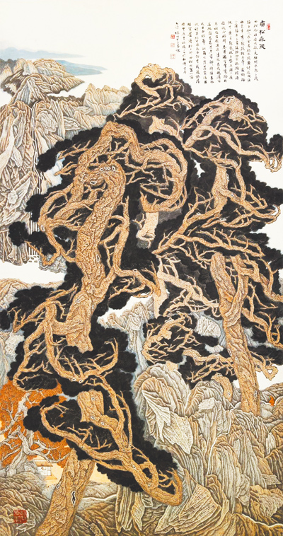陳明貴,《貞松永茂》,185×97cm, 2024年。(陳明貴提供) 陳明貴,《貞松永茂》,185×97cm, 2024年。(陳明貴提供)