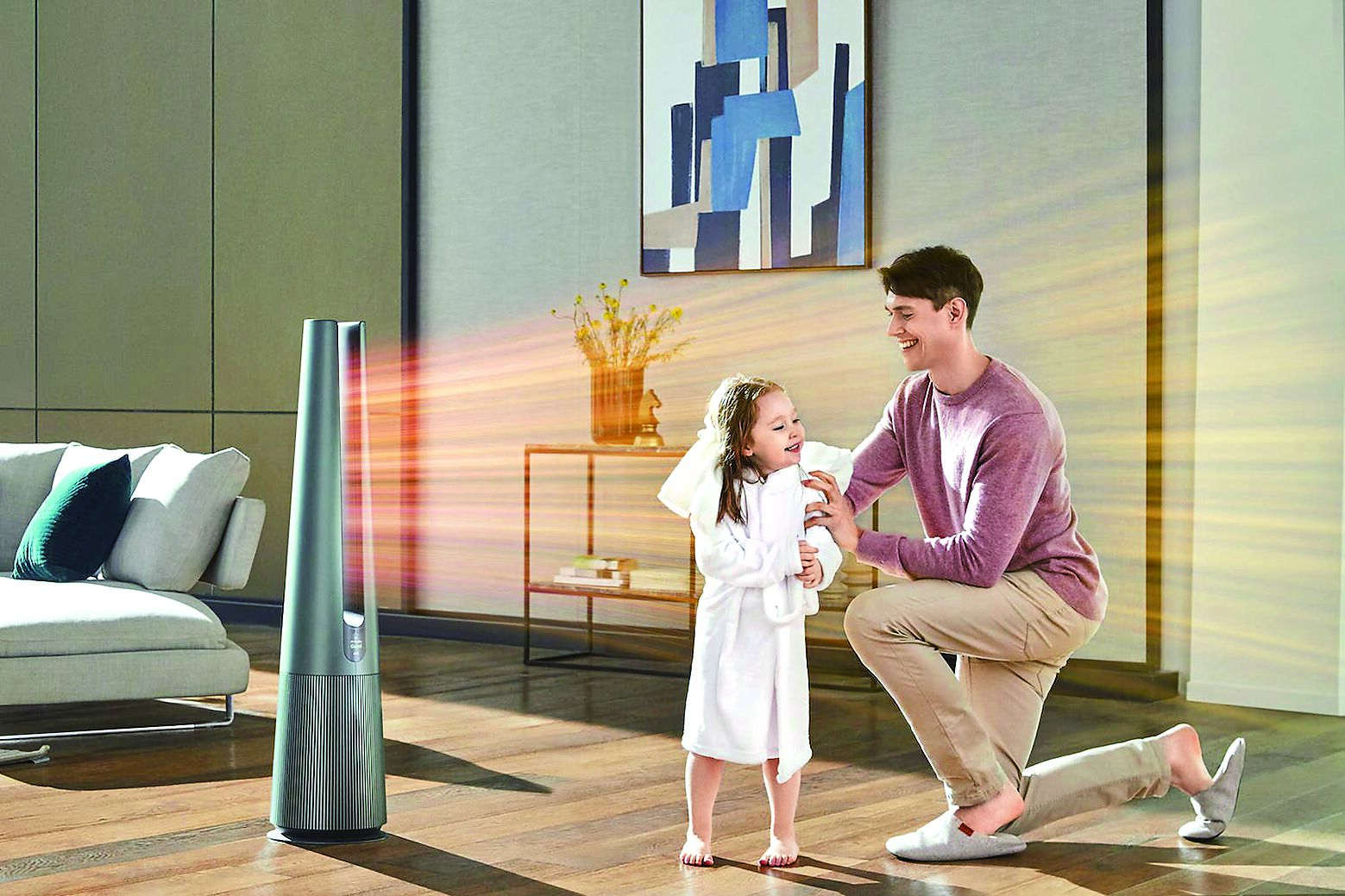 PuriCare AeroTower Hit風革機,三合一涼暖系列清淨機(經典版),建議售價2萬900元。(LG提供) image