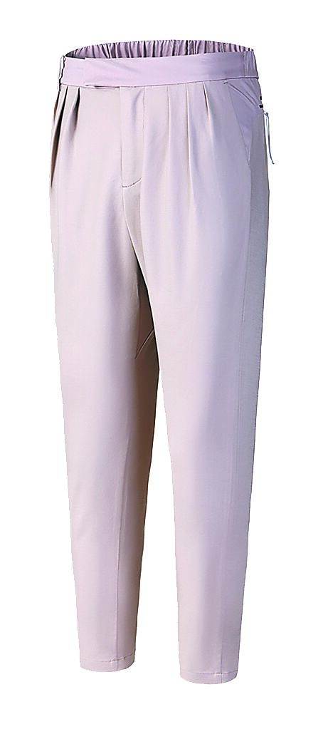 ECCO X White Mountaineering女士打褶長褲(灰粉色)。(ECCO提供) ECCO X White Mountaineering女士打褶長褲(灰粉色)。(ECCO提供)