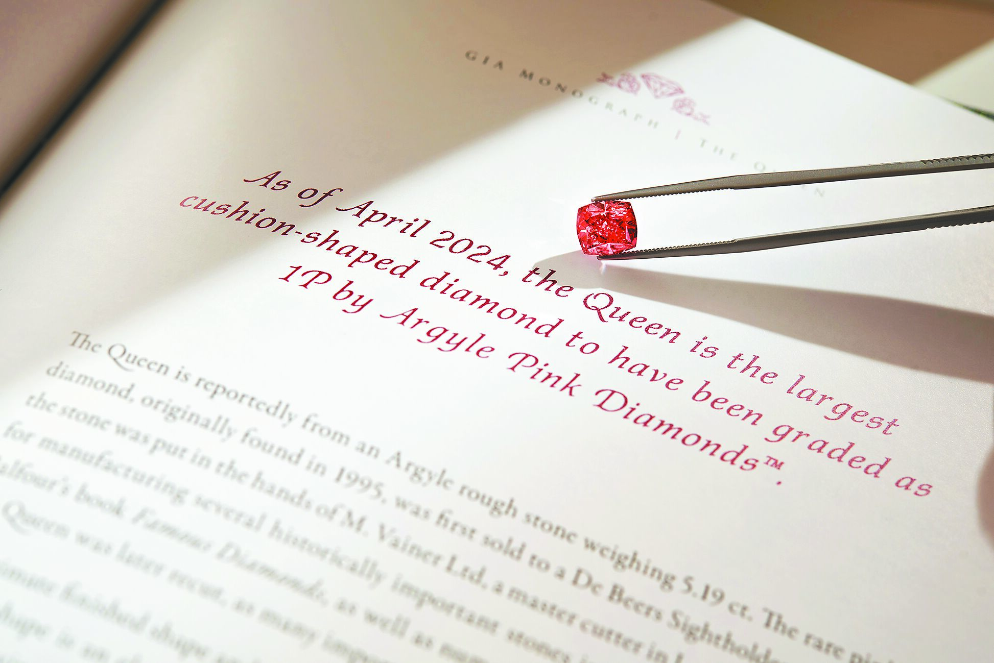 DIAMOND BANK從藏家借展一枚全球最大顆「THE QUEEN」阿蓋爾粉紅鑽,重達3.16克拉。(DIAMOND BANK提供) DIAMOND BANK從藏家借展一枚全球最大顆「THE QUEEN」阿蓋爾粉紅鑽,重達3.16克拉。(DIAMOND BANK提供)