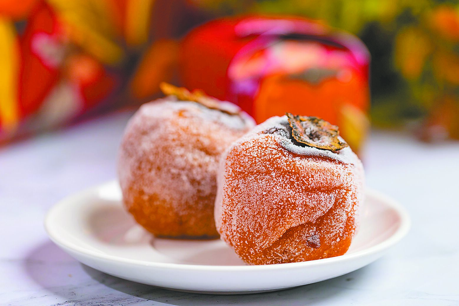 「如意柿」放進冷凍庫之後會產生少見的柿霜,可安心品嘗。
(復興航棧提供) 「如意柿」放進冷凍庫之後會產生少見的柿霜,可安心品嘗。
(復興航棧提供)