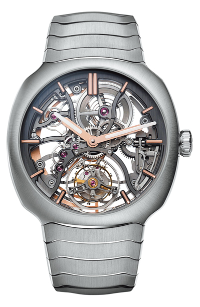 亨利慕時疾速者陀飛輪鏤空腕表,314萬元。(H. Moser & Cie.提供) 亨利慕時疾速者陀飛輪鏤空腕表,314萬元。(H. Moser & Cie.提供)