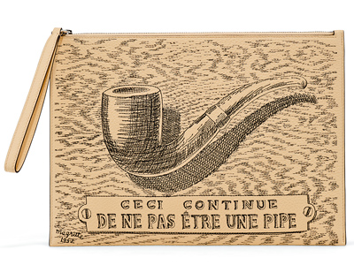 DELVAUX Pin D Pouch MM Ceci continue de ne pas etre une pipe沙丘色,4萬7800元。(DELVAUX提供) DELVAUX Pin D Pouch MM Ceci continue de ne pas etre une pipe沙丘色,4萬7800元。(DELVAUX提供)