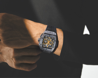 宇舶以藝術手法打造Spirit of Big Bang金蛇表,限量88只,108萬3000元。(HUBLOT提供) 宇舶以藝術手法打造Spirit of Big Bang金蛇表,限量88只,108萬3000元。(HUBLOT提供)