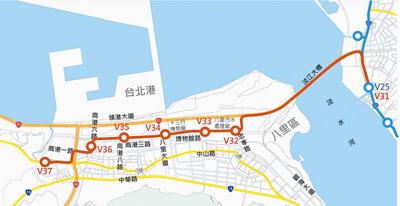新北市政府推動八里輕軌,經11次提報行政院審議屢遭退回。圖為八里輕軌路網圖。(新北市捷運局提供/張鎧乙新北傳真) image