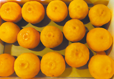 25公斤的黃柚在邊境遭攔下。(食藥署提供/林周義台北傳真) image