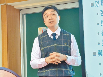 陸委會副主委沈有忠18日在政大東亞所發表題為《當前兩岸關係與政府兩岸政策》的專題演講。(朱紹聖攝) image