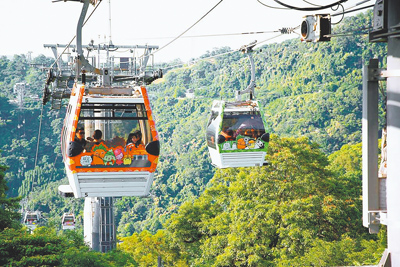 台北市擁有豐富觀光資源,可搭貓空纜車欣賞城市美景。(台北市觀傳局提供) 台北市擁有豐富觀光資源,可搭貓空纜車欣賞城市美景。(台北市觀傳局提供)