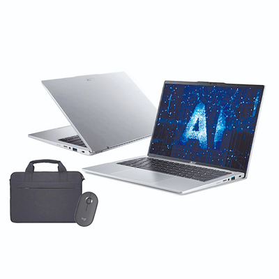 Acer 14吋Ultra7效能筆電 筆電包/滑鼠組,優惠價2萬9990元。(momo購物網提供) image