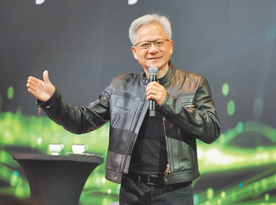 輝達執行長黃仁勳21日在全球媒體交流記者會指出,「AI工廠」成為新產業,台灣供應鏈會持續成長。(姚志平攝) image