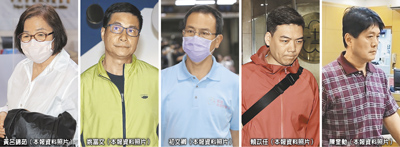 (左起)黃呂錦茹、姚富文、初文卿、賴苡任、陳奎勳。(本報資料照片) image