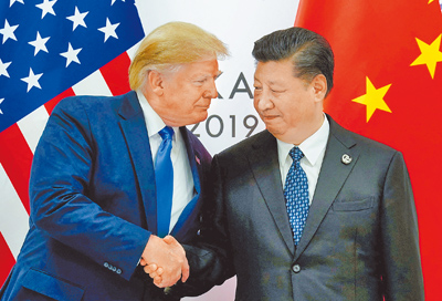 圖為2019年6月29日,美國總統川普在大阪G20領袖峰會,與中國國家主席習近平舉行雙邊會晤。(路透) image