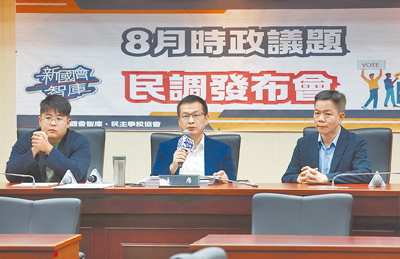 國民黨立委羅智強(中)5日舉行「新國會智庫民調發布」記者會。(姚志平攝) image