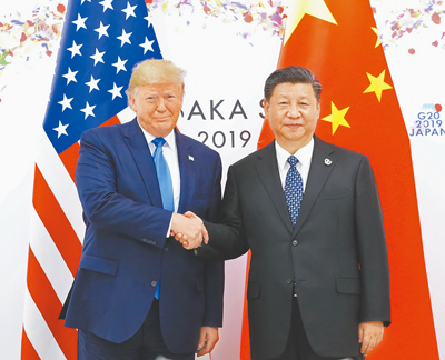 美國總統川普當地時間5日強調,可能在年底出訪中國,但若未達成貿易協議,就不會會晤中國國家主席習近平。圖為川普(左)與習近平(右)2019年在大阪舉行會晤。(新華社) image