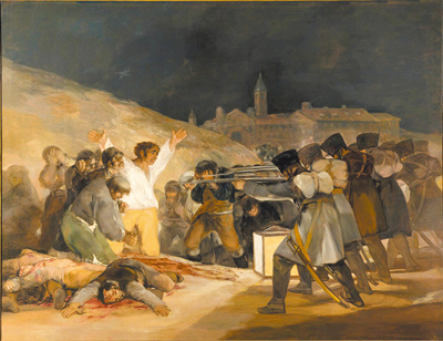 戈雅畫作《1808年5月3日》(The Third of May 1808),清楚的表明藝術家對戰爭的極度厭惡。(摘自網路) image