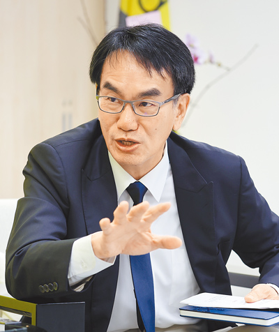 數發部長林宜敬5日接受本報專訪,並暢談「打詐」措施與未來AI產業發展方向。(姚志平攝) image