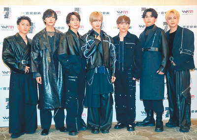 椿泰我(左起)、松井奏、鈴木大河、佐藤新、基俊介、影山拓也、橫原悠毅7日現身記者會。(陳君瑋攝) image
