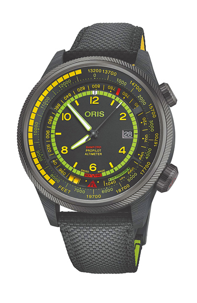 ORIS發表一款與英國客製化腕表工作室Bamford Watch Department合作聯名ProPilot Altimeter「Mission Control」限量表。(ORIS提供) ORIS發表一款與英國客製化腕表工作室Bamford Watch Department合作聯名ProPilot Altimeter「Mission Control」限量表。(ORIS提供)