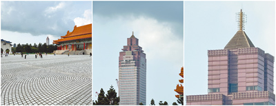 以iPhone 17 Pro的1倍、8倍、40倍拍攝新光摩天大樓。(古明弘攝) 以iPhone 17 Pro的1倍、8倍、40倍拍攝新光摩天大樓。(古明弘攝)