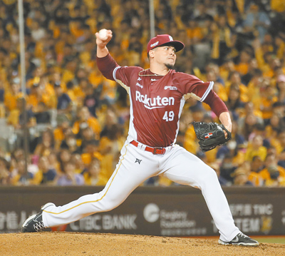 樂天桃猿在G4推出王牌投手威能帝力拚聽牌。(本報資料照片) image