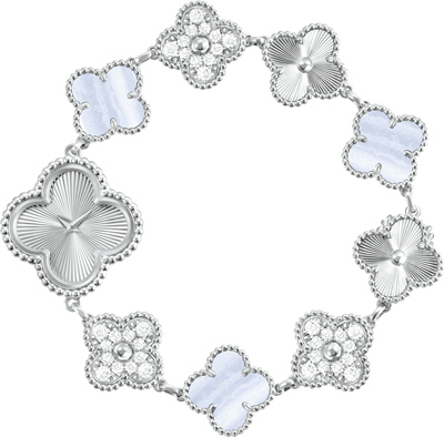 梵克雅寶Sweet Alhambra神祕珠寶腕表,129萬元。(Van Cleef & Arpels提供) 梵克雅寶Sweet Alhambra神祕珠寶腕表,129萬元。(Van Cleef & Arpels提供)