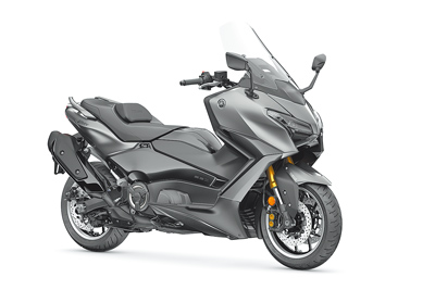 2026年式Yamaha TMAX Tech MAX在配色編成上進行重點升級並全新導入Crystal Graphite石墨灰車色。(台灣山葉機車提供) 2026年式Yamaha TMAX Tech MAX在配色編成上進行重點升級並全新導入Crystal Graphite石墨灰車色。(台灣山葉機車提供)