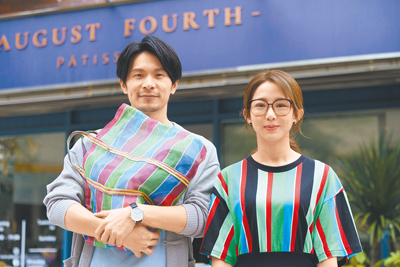 姚淳耀(左)在《何百芮的地獄戀曲》有「直男品味」,虧郭書瑤衣服像是購物袋。(彼此影業提供) 姚淳耀(左)在《何百芮的地獄戀曲》有「直男品味」,虧郭書瑤衣服像是購物袋。(彼此影業提供)