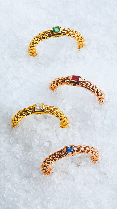 義大利珠寶FOPE採用貴金屬,並鑲嵌各色彩色寶石。(瑞博品提供) 義大利珠寶FOPE採用貴金屬,並鑲嵌各色彩色寶石。(瑞博品提供)