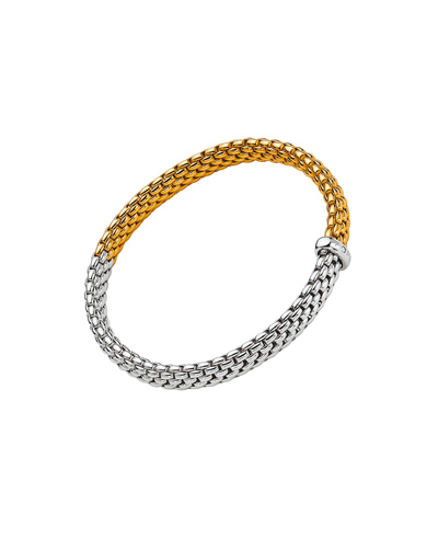 義大利FOPE以白金和K金打造Vendome系列雙金手鍊。(瑞博品提供) 義大利FOPE以白金和K金打造Vendome系列雙金手鍊。(瑞博品提供)