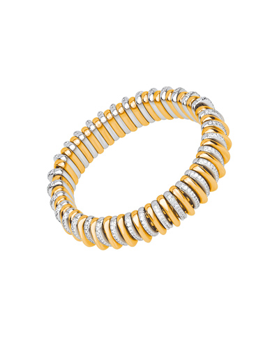 義大利FOPE的Panorama系列雙金手鐲,鑲嵌鑽石。(瑞博品提供) 義大利FOPE的Panorama系列雙金手鐲,鑲嵌鑽石。(瑞博品提供)