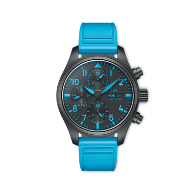 IWC與賽車手喬治羅素合作推出聯名款計時腕表。(IWC提供) IWC與賽車手喬治羅素合作推出聯名款計時腕表。(IWC提供)