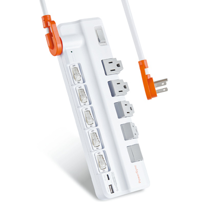 群加PowerSync 6開5插2埠1A1C防雷抗搖擺旋轉延長線,675元。(PChome 24h購物提供) 群加PowerSync 6開5插2埠1A1C防雷抗搖擺旋轉延長線,675元。(PChome 24h購物提供)