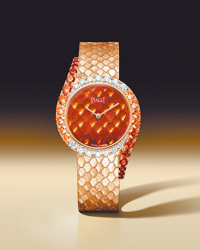 伯爵Limelight Gala系列珠寶表,宮廷式鱗紋鐫刻款。(PIAGET提供) 伯爵Limelight Gala系列珠寶表,宮廷式鱗紋鐫刻款。(PIAGET提供)