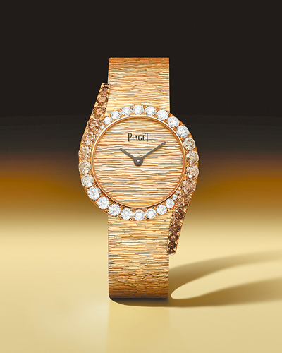 伯爵Limelight Gala系列珠寶表,樹皮紋理款。(PIAGET提供) 伯爵Limelight Gala系列珠寶表,樹皮紋理款。(PIAGET提供)