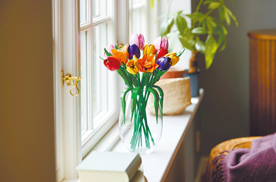 台灣樂高精選大人適合的盒組,圖為LEGO Botanical系列的鬱金香花束。(台灣樂高提供) 台灣樂高精選大人適合的盒組,圖為LEGO Botanical系列的鬱金香花束。(台灣樂高提供)