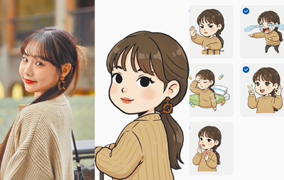 利用「創意工作室」將美照變成可愛的個人化貼圖。
(古明弘攝) 利用「創意工作室」將美照變成可愛的個人化貼圖。
(古明弘攝)