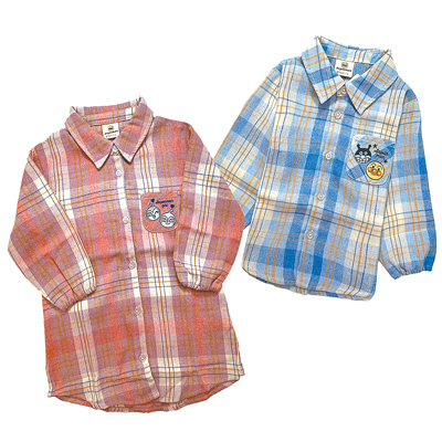 麵包超人長袖格子襯衫。(曼迪傳播提供) 麵包超人長袖格子襯衫。(曼迪傳播提供)