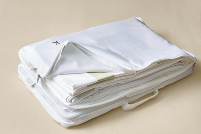 寬庭純棉床品收納袋,一只1980元。(寬庭提供) 寬庭純棉床品收納袋,一只1980元。(寬庭提供)