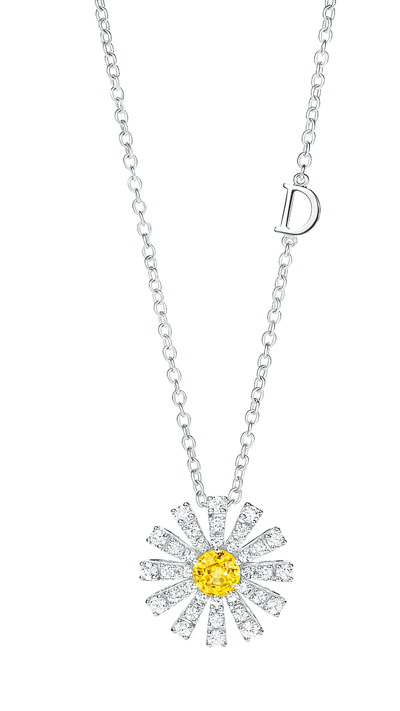 DAMIANI Margherita瑪格麗特系列白金黃色藍寶石項鍊,19萬8000元。(DAMIANI提供) DAMIANI Margherita瑪格麗特系列白金黃色藍寶石項鍊,19萬8000元。(DAMIANI提供)