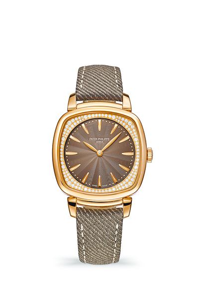 百達翡麗Gondolo Ladies First系列編號7043R-001棕面款珠寶表,116萬9000元。(Patek Philippe提供) 百達翡麗Gondolo Ladies First系列編號7043R-001棕面款珠寶表,116萬9000元。(Patek Philippe提供)