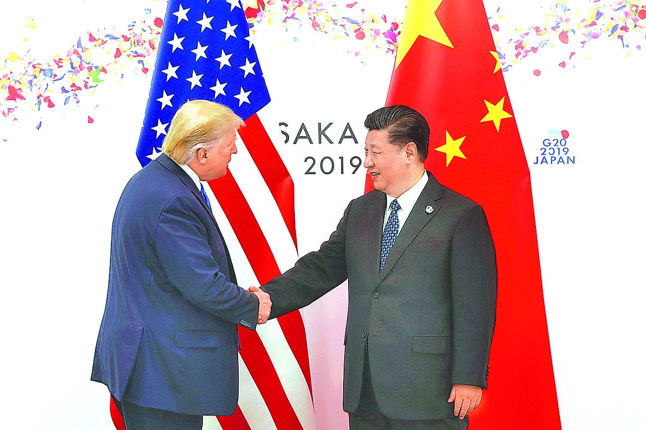 美國國務卿盧比歐和中國外長王毅11日在馬來西亞吉隆坡進行「盧王會」場邊會談後,盧比歐表示,「川習再會」可能性極高,但日期未定。圖為2019年二十國集團大阪峰會,川普會見習近平。(中新社) image
