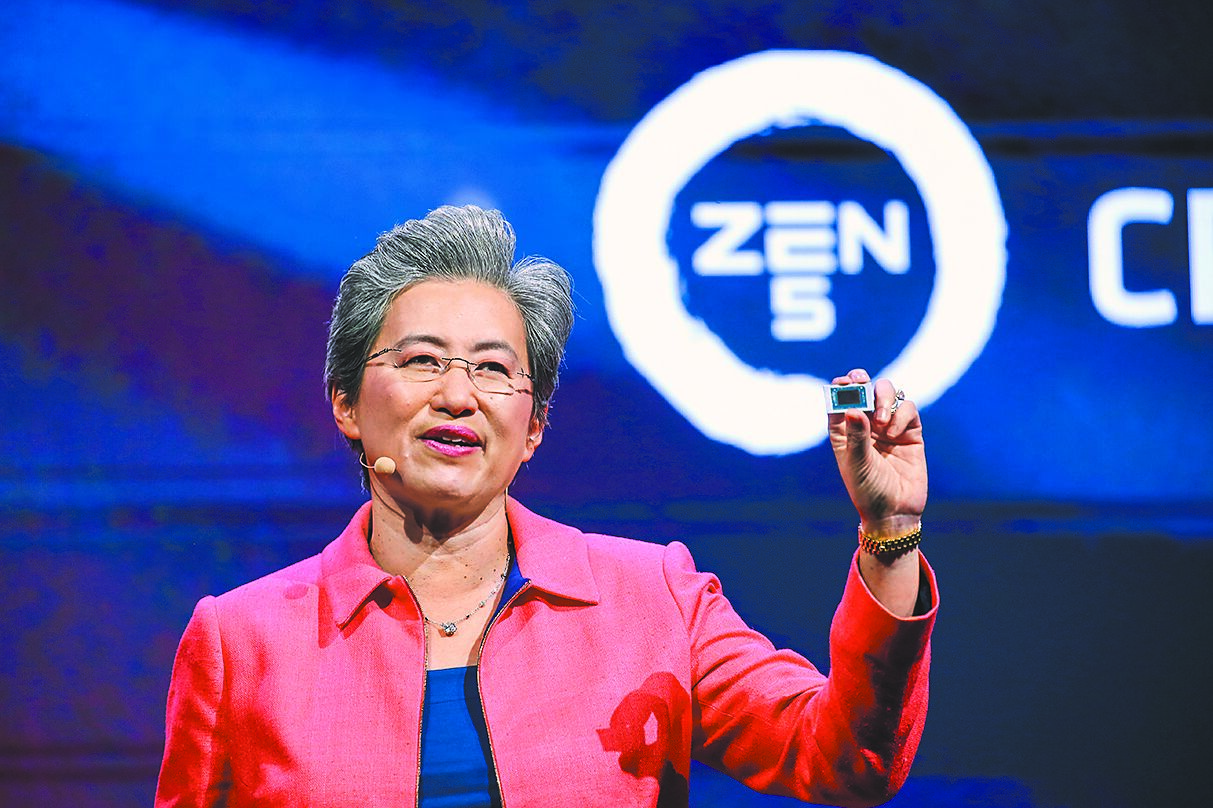 繼輝達之後,超微半導體(AMD)15日表示,很快將恢復向中國市場出口晶片MI308晶片。圖為AMD執行長蘇姿丰。(本報資料照片) image